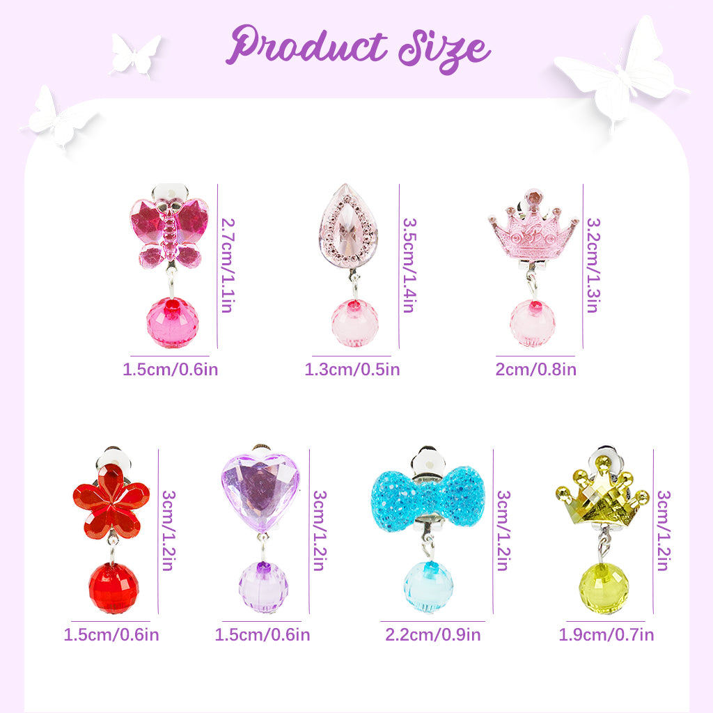MAYCREATE 7 Pairs Girls Princess Earrings Clip On Earrings Non-piercing Girls Earrings Color Resin Crystal Flower Bow Earrings Jewelry Pretend Play Clip On Earrings Party Favor Dressing Up Jewelry MAYCREATE 7 Pairs Girls Princess Earrings Clip On Earrings Non-piercing Girls Earrings Color Resin Crystal Flower Bow Earrings Jewelry Pretend Play Clip On Earrings Party Favor Dressing Up Jewelry